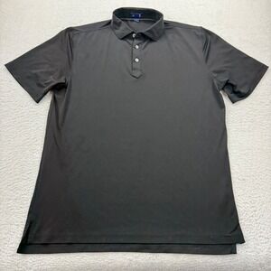 Stitch Golf Mens Large Black Performance Short Sleeve Polo Shirt AAG 1955 Logo